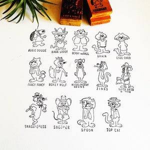 Sie Wählen: Vintage Hanna Barbera Briefmarken, Antike Comic-Erinnerungsstücke, Holz- & Gummistempel für Spaß DIY Cartoon-Karten und Selbstpflege-Geschenk