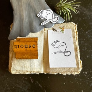 Vintage Maus Stempel, Gummistempel für Happy Mail & Self Care Erstellen, Geschenke für Lehrer