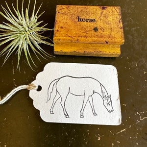 Tampon cheval vintage, tampons en bois pour prendre soin de vous et envoyer du courrier, cadeaux pour la vie à la campagne