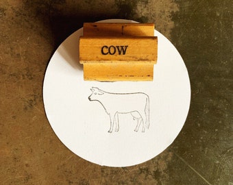 Vintage Cow Rubber Stamp, For BUJO Bullet Journal And Other Crafts, Gift For Cow Lover
