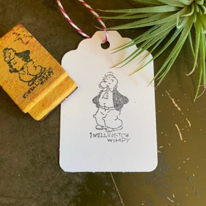 Vintage J Wellington Wimpy Stamp, Wood & Rubber Stamps For Fun DIY Popeye Comics Gift Wrap, Old Cartoons Memorabilia