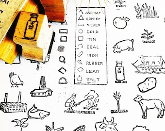 Minisellos agrícolas vintage, sellos de animales y plantas para regalos de autocuidado, sellos únicos para diario