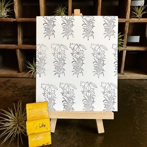 Carimbo de borracha vintage Lily, criação e design de cartões florais e florais de primavera, suprimentos para bullet journaling