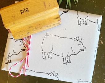 Vintage Rubber Pig Stamp For Farm Animal Lovers, Pig Decor & Gifts, Pig Stationery Supplies