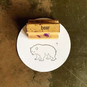 Tampon ours en caoutchouc vintage pour travaux manuels et carnets de notes, cadeau unique pour les amoureux des animaux, animaux de la forêt