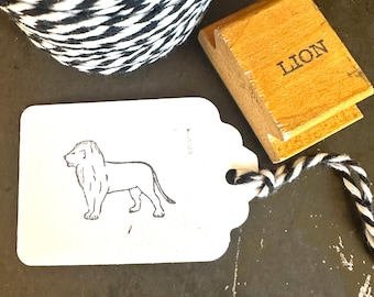 Sello vintage de león grande, sellos de goma de animales salvajes para manualidades y revistas, regalo para amantes del zoológico.