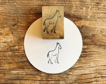 Colt Vintage Rubber Stamp, Young Horse Wood Stamp, Gift For Horse Lover