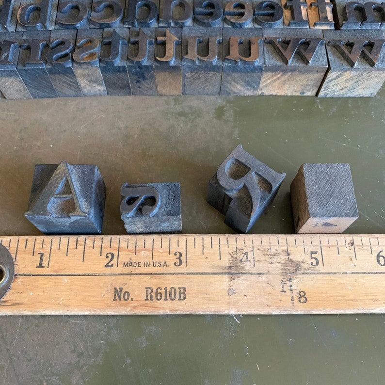 13/16 Inch Vintage Letterpress Letters, Small Uppercase & Lowercase Alphabet, Custom Mini Signs And Sayings image 8