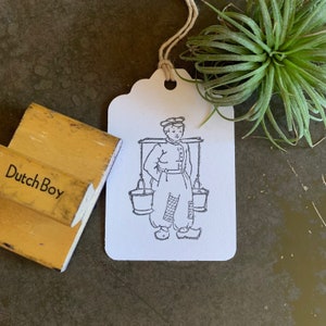 Sello de goma con disfraz de niño holandés antiguo, sellos de goma de los Países Bajos para envíos de correos y kits de regalo de cuidado personal
