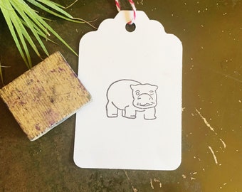 Vintage Hippopotamus Cartoon Stamp, Stamps For Planners & Junk Journals, Envelope Decorating