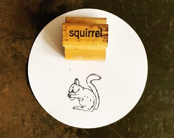 Vintage Squirrel Stamp Eating A Nut, DIY Animal Themed Party, Planner Stamps & Supplies