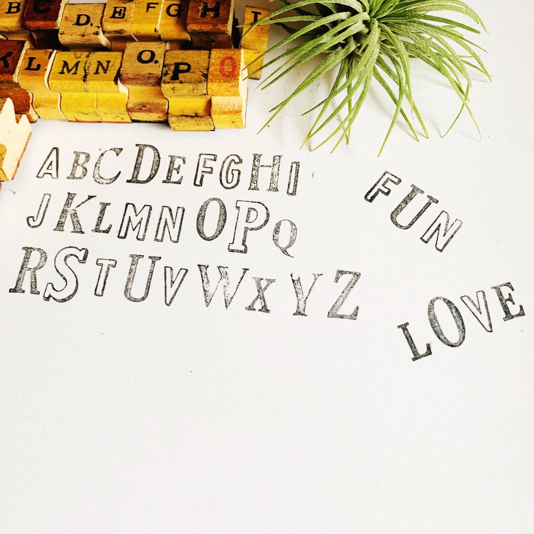 Eclectic Vintage Rubber Stamp Alphabet Set, A Through Z Letter Sets