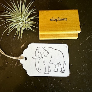 Sello de goma vintage de elefante grande, manualidades y planificador, suministros para bullet journal