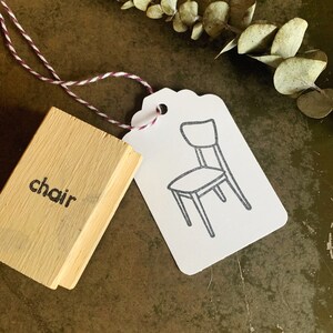 Vintage Bold Outline Chair Stamp, Furniture Rubber Stamps, Interior Design Planning Supplies