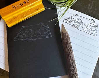 Vintage House Stamp, Vintage Rubber Stamps, New Homeowner Gift, Present For Real Estate Agent