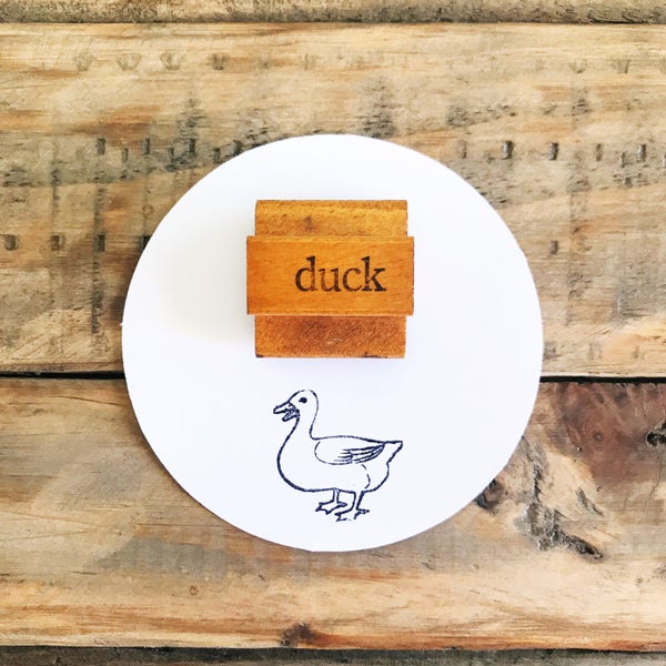 Vintage Duck Rubber Stamp, Gifts For Bird Watchers, Self Care Package Contents For Creative Person