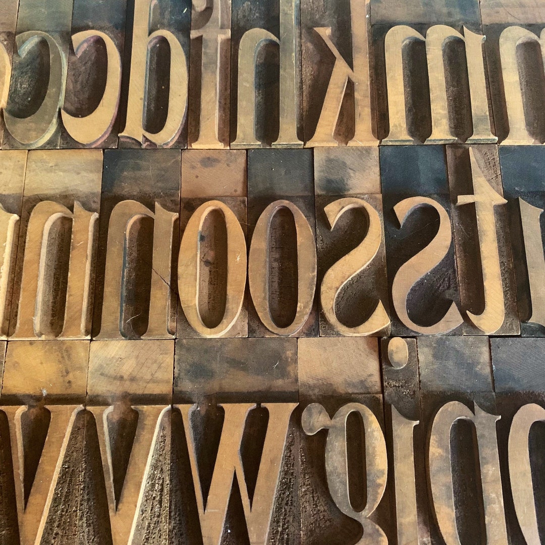 3 1/4 Wood Block Letters, Large Lowercase Vintage Letterpress, Pick