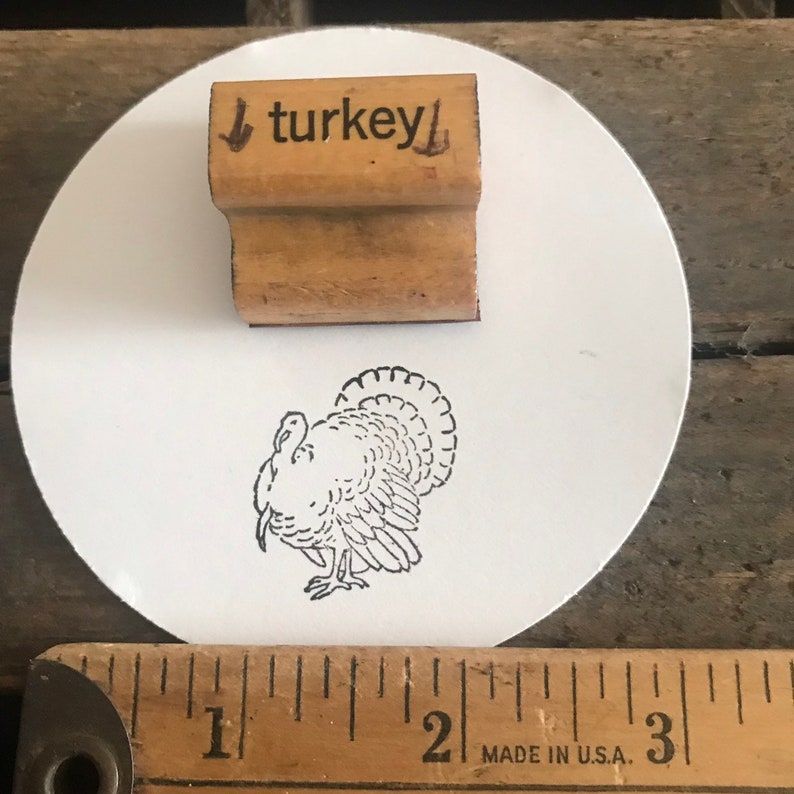Vintage Turkey Stamp For Holiday Crafts, DIY Farmhouse Thanksgiving Decor, Great For Bullet Journals And Planners image 5