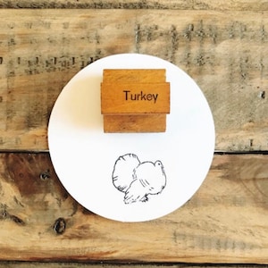 Vintage Truthahn Holzstempel für Handwerk, Bauernhaus Thanksgiving Dekor, DIY Friendsgiving & Urlaub Namenskarte Zubehör