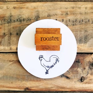 Vintage Rooster Rubber Stamp, Farm Animal Crafts & DIY Supplies, Happy Mail And Envelope Decorating Embellishing