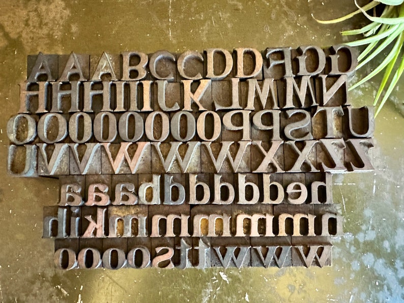 Tiny 1/2 Inch Vintage Letterpress Letters, Small Uppercase & Lowercase Alphabet, Customized Mini Words image 3