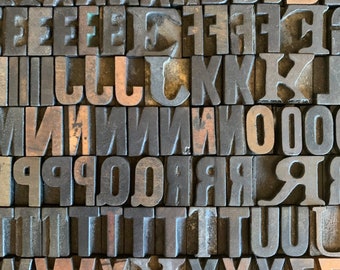 5/8 Inch Letterpress, Pick Your Letters, Vintage Letterpress Small Uppercase & Lowercase, Unique Customized Gift