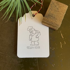 Vintage Rough House Stempel, Holz & Gummi Stempel Für Spaß DIY Comics Karten, Alte Popeye Cartoons Erinnerungsstücke