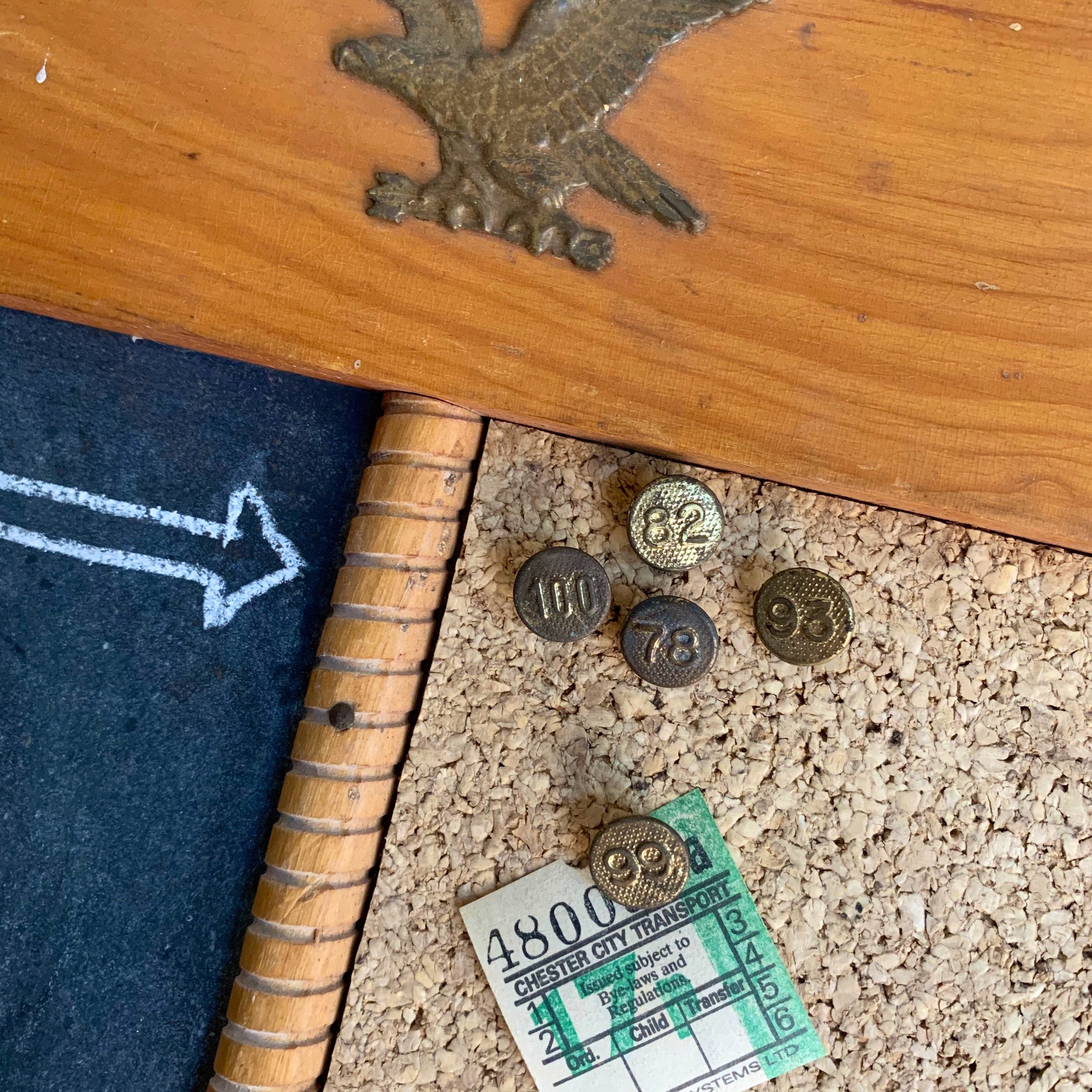 5 Vintage Brass Number Thumb Tacks Set Vintage Industrial Etsy