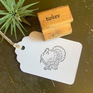 Vintage Turkey Stamp For Holiday Crafts, DIY Farmhouse Thanksgiving Decor, Great For Bullet Journals And Planners image 1
