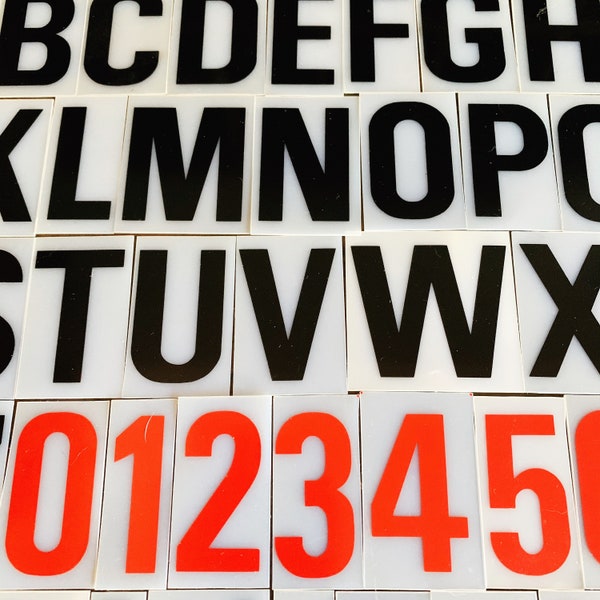 Mini 2” Vintage Sign Letters Available By The Letter Or Number, Black Letters & Red Numbers + Punctuation, Farmhouse Decor