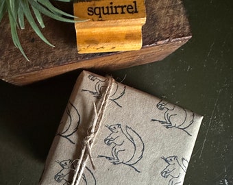 Vintage Squirrel Stamp, Woodland Animal & Nature Rubber Stamps, Wood Stamps For Bullet Journals And Planners