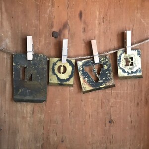 Antique Brass Letter Stencils, Vintage Farmhouse Decor, Available In 7 Sizes, Pick Your Letters & Mix And Match image 2