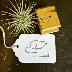 Vintage Maus Gummi Stempel, Holzstempel für Happy Mail & Erstellen, Self Care Hobbys und Geschenke