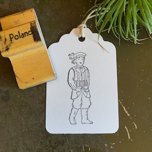 Vintage Poland Costume Rubber Stamp, Polish Rubber Stamps For Planners, Bullet Journals & DIY Crafts