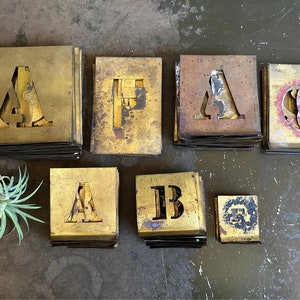 Antique Brass Letter Stencils, Vintage Farmhouse Decor, Available In 7 Sizes, Pick Your Letters & Mix And Match image 5