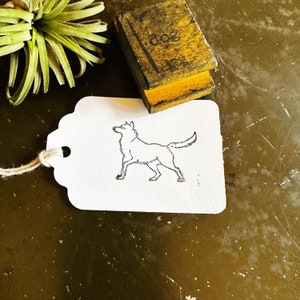 Sello vintage de perro con cola levantada, sellos de goma antiguos para diarios y agendas basura, regalos para amantes de los perros