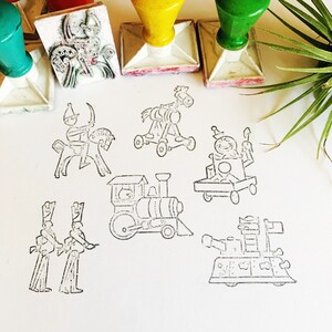 Vintage Babes im Spielzeugland Spielzeugsoldat Briefmarken, Plastik- und Gummistempel, Kinderparty Handwerk Junk Journals