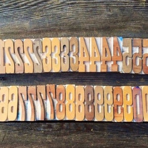 Vintage 2.5 Inch Wood Number, Letterpress Print Block, Varied Fonts image 6