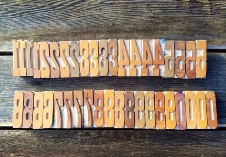 Vintage 2.5 Inch Wood Number, Letterpress Print Block, Varied Fonts image 6