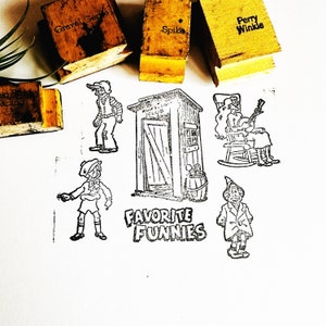 Stare znaczki komiksowe Perry Winkle, postacie z komiksów Rinkeydinks Club, stare znaczki gumowe Favorite Funnies