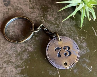 Keychain Upgrade ADD ON For Vintage Brass Tags, Select Upgrade Option In Addition To Your Tags You Wish To Make into Keychains