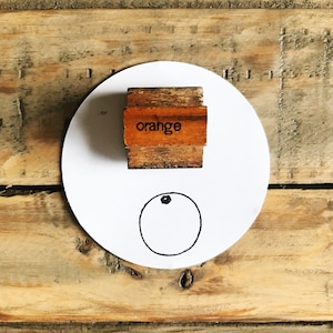 Tampon orange en bois vintage, tampon de fruits antiques, tampons en bois pour empreintes d'argile en céramique