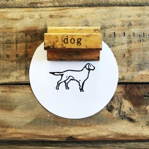 Vintage Hunde-Holzstempel, frühes Klassenzimmer, Geschenk für Hundeliebhaber