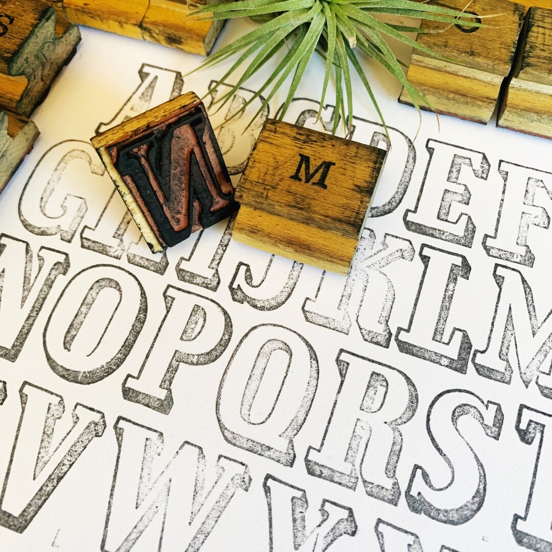 Choose Your Stamps Large Vintage Alphabet Stamp Serif & Outline Style
