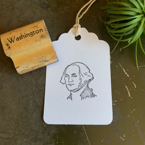 Sello de goma antiguo del presidente Washington, artículos de colección de la historia presidencial antigua, manualidades para el hogar y la escuela