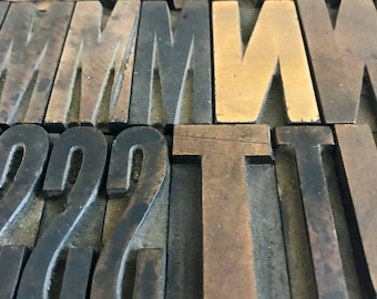 2 Inch Vintage Wood Letterpress Printer Block, Pick Your Letter