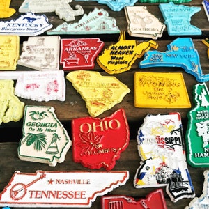 A-N State Magnets, Vintage Collectible & Home State Gifts, Magnet Collection, Refrigerator Magnets For Vintage Decor