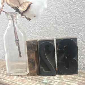 Vintage 2.5 Inch Wood Number, Letterpress Print Block, Varied Fonts image 3