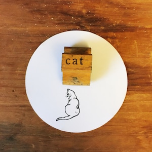 Vintage sitzende Katze Stempel, Geschenk für Katzenliebhaber, Happy Mail Stamper & Selbstpflege Zubehör