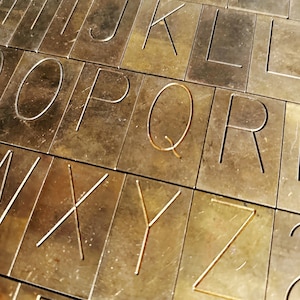 Vintage Brass Engraving Letters and Numbers, 2 1/4 Inch Brass Sign Letters, Unique Wedding Table Numbers & Decor
